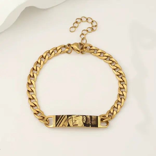 Pulseira Masculina Olhar Infinito - Foto Personalizável
