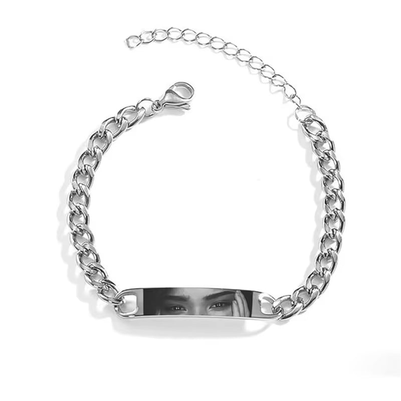 Pulseira Masculina Olhar Infinito - Foto Personalizável