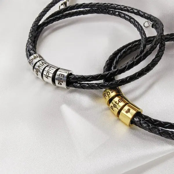 Pulseira Masculina Trançada - Nomes Personalizáveis