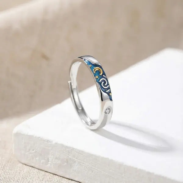 Par de Alianças - A Noite Estrelada de Van Gogh