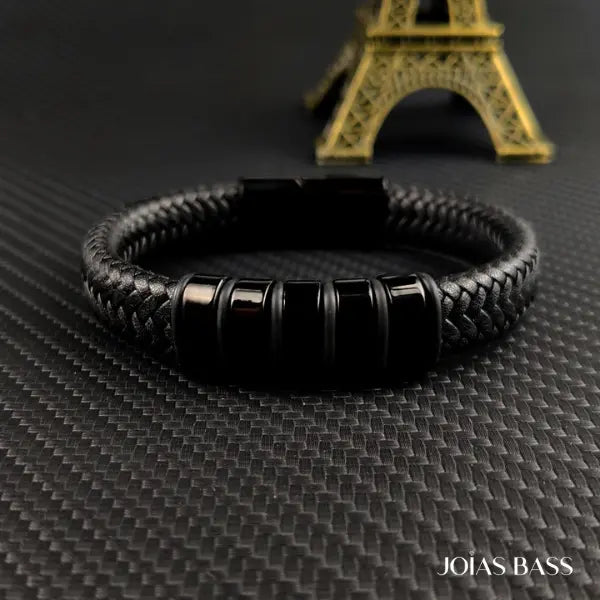 Pulseira Masculina Couro - Nomes Personalizáveis