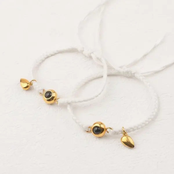 Par de Pulseiras Magnéticas - Foto Personalizável