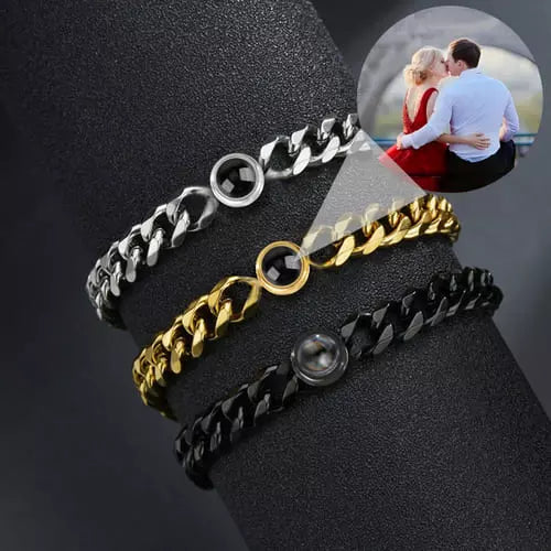 Pulseira Masculina Pingo Eterno - Foto Personalizável - My Store