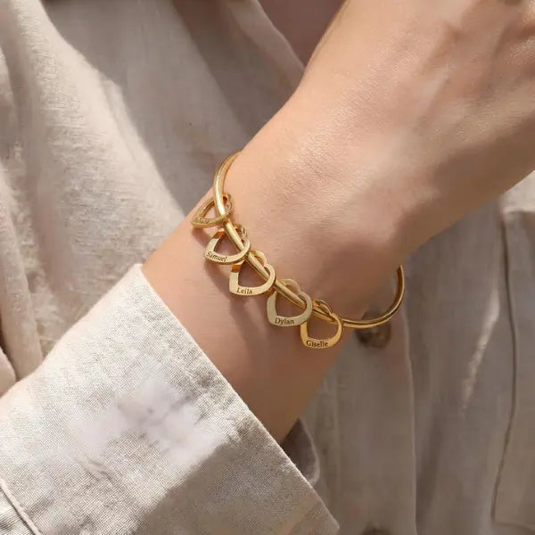 Pulseira Corações - Nomes Personalizáveis