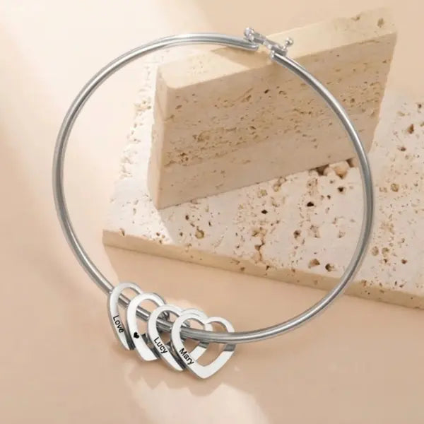 Pulseira Corações - Nomes Personalizáveis