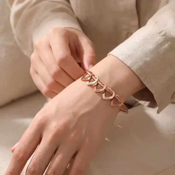 Pulseira Corações - Nomes Personalizáveis