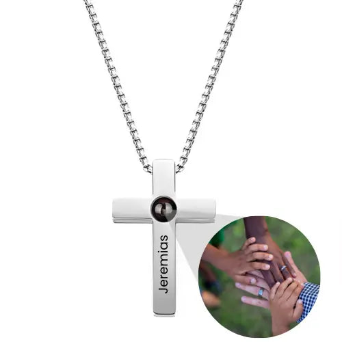 Colar Cruz - Foto + Escrita Personalizável - My Store