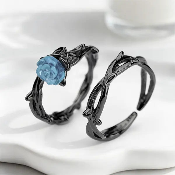 Par de Alianças - Rosa e Espinhos