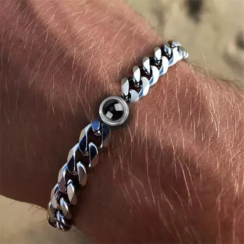 Pulseira Masculina Pingo Eterno - Foto Personalizável - My Store