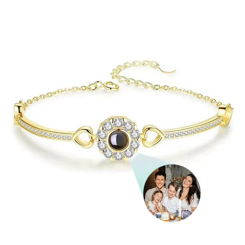 Pulseira Cravejada - Foto Personalizável
