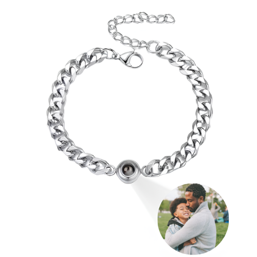 Pulseira Masculina Pingo Eterno - Foto Personalizável - My Store