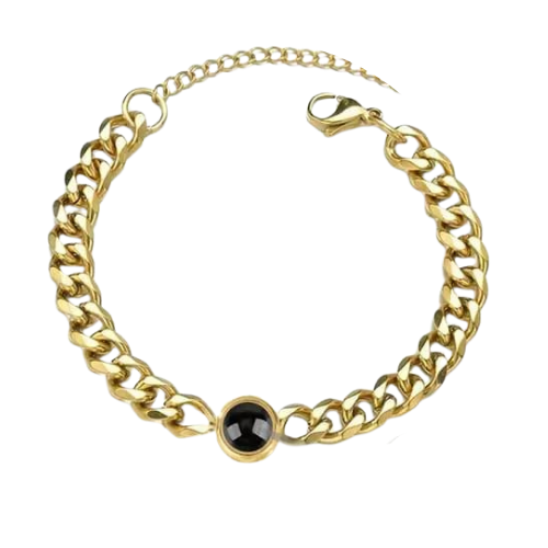 Pulseira Masculina Pingo Eterno - Foto Personalizável - My Store