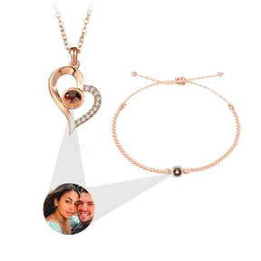 Conjunto Feminino Colar + Pulseira - Foto Personalizável - My Store