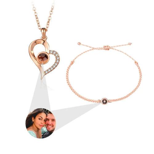 Conjunto Feminino Colar + Pulseira - Foto Personalizável - My Store