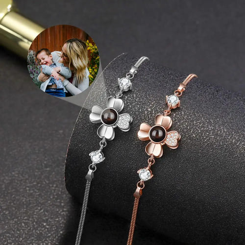 Pulseira Trevo de Quatro Folhas - Foto Personalizável - My Store