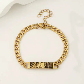 Pulseira Masculina Olhar Infinito - Foto Personalizável