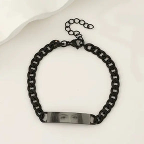 Pulseira Masculina Olhar Infinito - Foto Personalizável