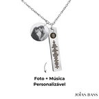 Colar Placa Spotify - Foto + Música Personalizável