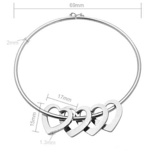 Pulseira Corações - Personalizada com Nomes - My Store