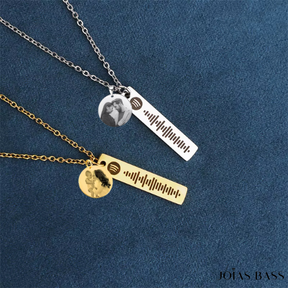 Colar Placa Spotify - Foto + Música Personalizável