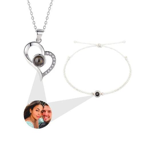 Conjunto Feminino Colar + Pulseira - Foto Personalizável - My Store