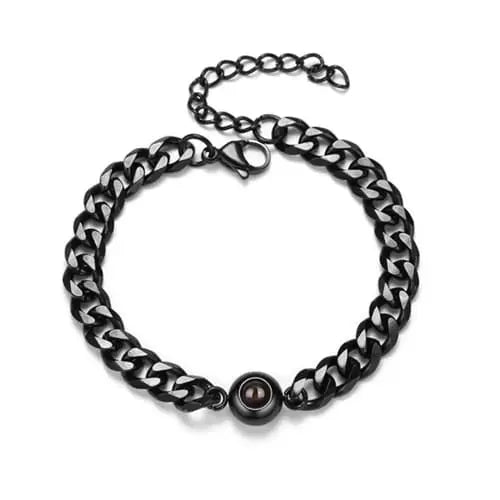 Pulseira Masculina Pingo Eterno - Foto Personalizável - My Store