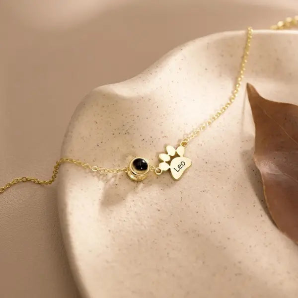 Pulseira Patinhas - Foto + Nome Personalizável