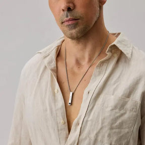 Colar Barra Masculino - Foto + Escrita Personalizável