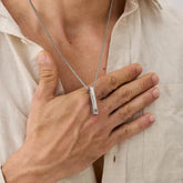 Colar Barra Masculino - Foto + Escrita Personalizável