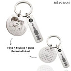Chaveiro do Amor - Foto e Data Personalizável + Música Spotify