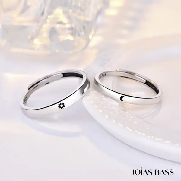 Par de Alianças - Sol e Lua