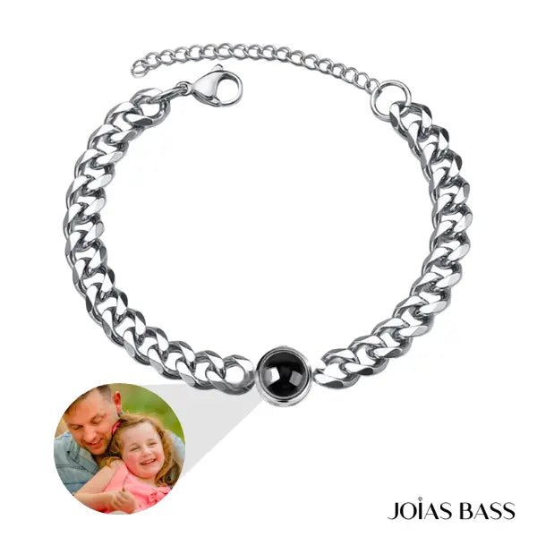 Pulseira Masculina Memórias - Foto Personalizável