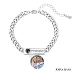 Pulseira Masculina Infinito - Foto + Escrita Personalizável