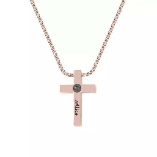Colar Cruz - Foto + Escrita Personalizável - My Store