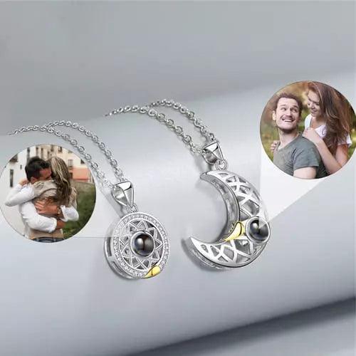 Par de Colares Sol e Lua - Foto Personalizável - My Store