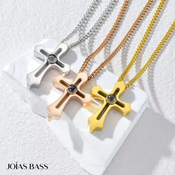 Colar Crucifixo - Foto Personalizável