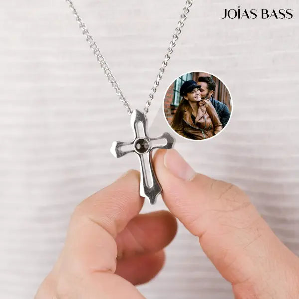 Colar Crucifixo - Foto Personalizável