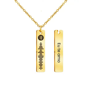 Colar Placa Spotify - Música + Escrita Personalizável