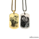 Colar Masculino Tag - Foto Personalizável