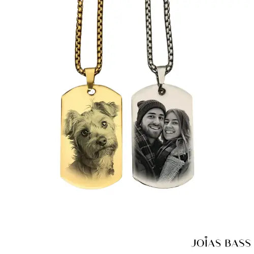 Colar Masculino Tag - Foto Personalizável