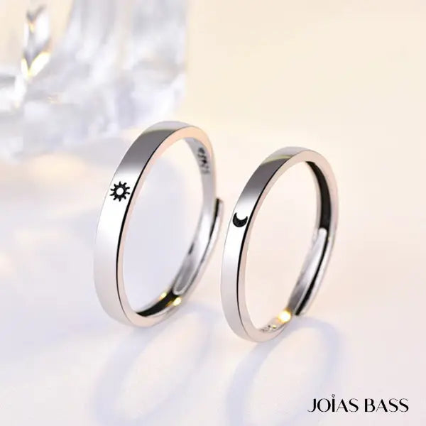 Par de Alianças - Sol e Lua