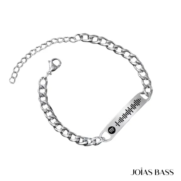 Pulseira Masculina Spotify - Música Personalizável