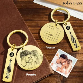 Chaveiro do Amor - Foto e Data Personalizável + Música Spotify