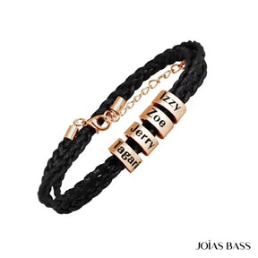Pulseira Masculina Trançada - Nomes Personalizáveis