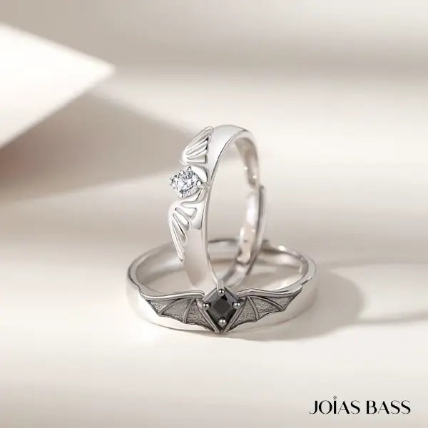 Par de Alianças - Demon & Angel