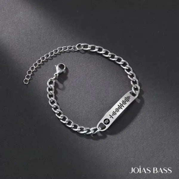 Pulseira Masculina Spotify - Música Personalizável