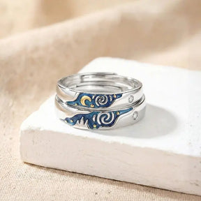 Par de Alianças - A Noite Estrelada de Van Gogh