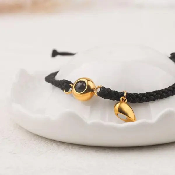 Par de Pulseiras Magnéticas - Foto Personalizável