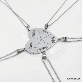 Colar Pedaços do Coração - Nomes Personalizáveis