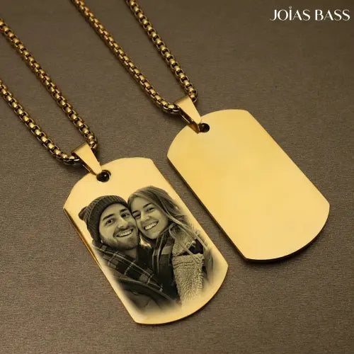 Colar Masculino Tag - Foto Personalizável
